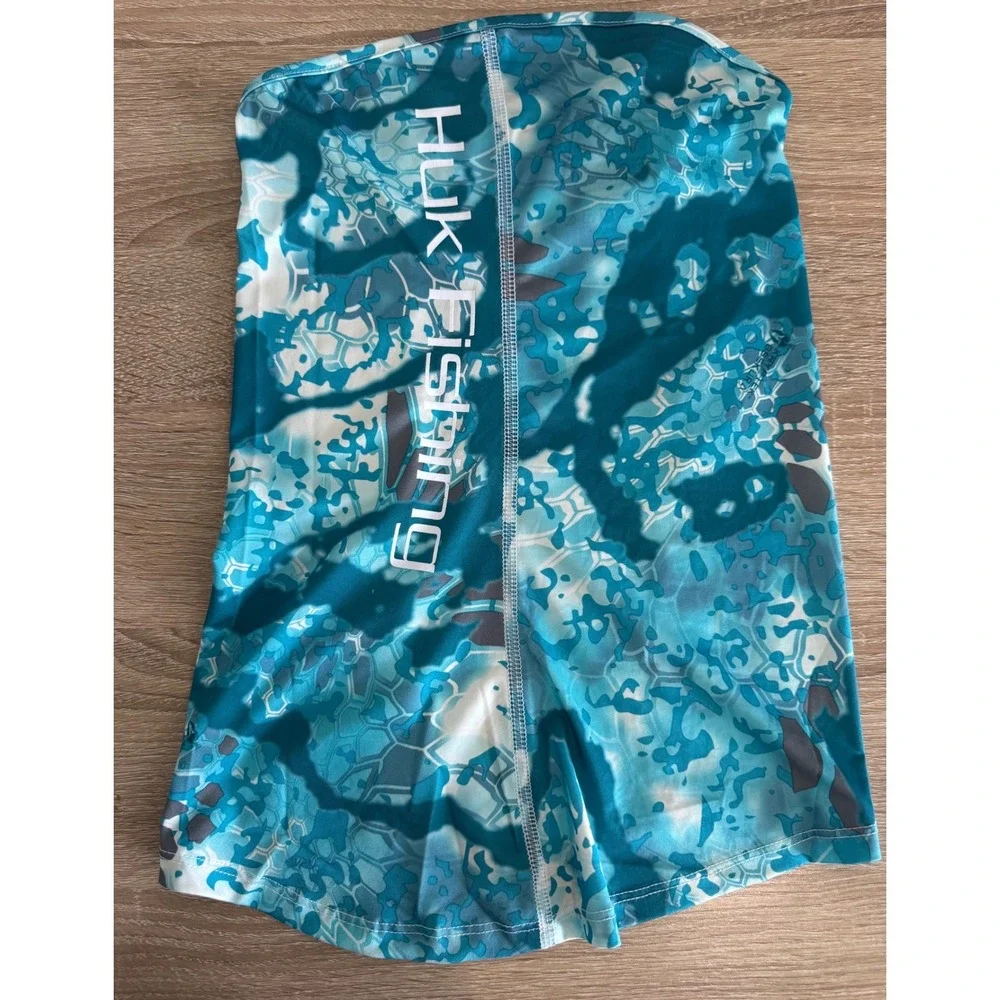 NWT Huk Fishing Neck Gaiter Kryptek Obskura Blue Camo UPF 30+ Sun Protection